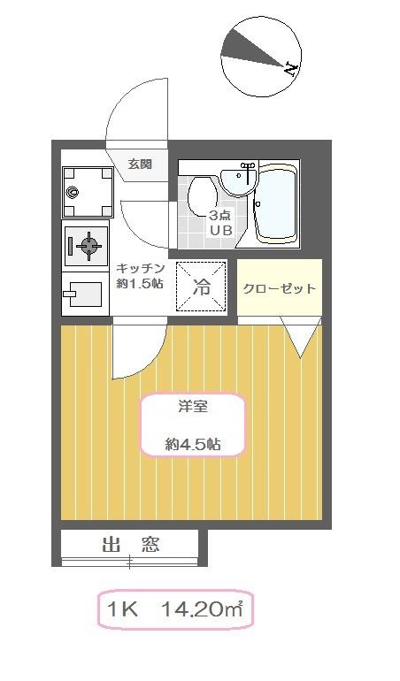 REDEAL新小岩(1K/1階)の間取り写真
