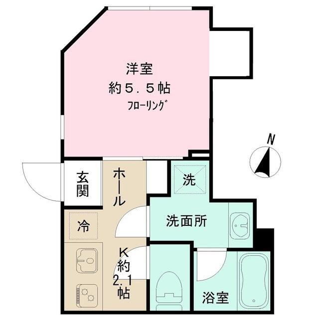 リベルテRS(1K/1階)の間取り写真