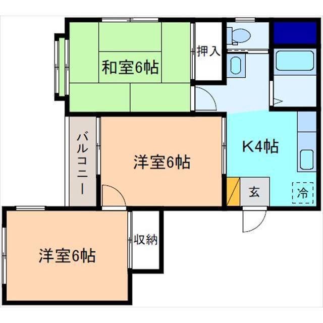 ホワイトシティ(3K/1階)の間取り写真