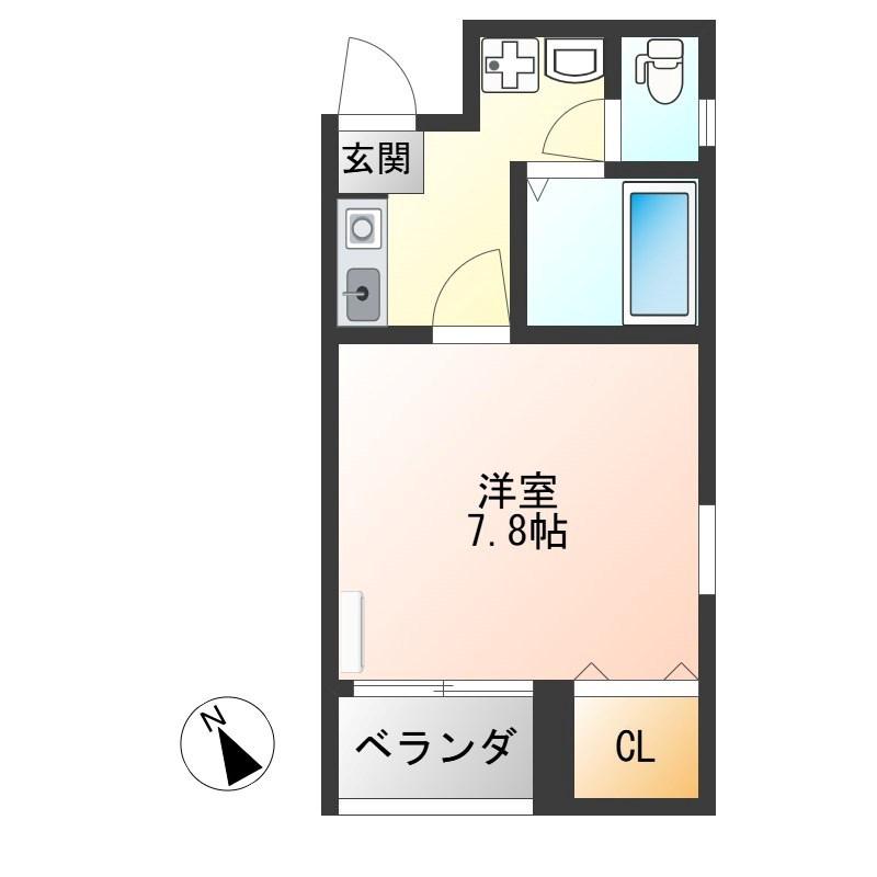 アローステート(1K/2階)の間取り写真