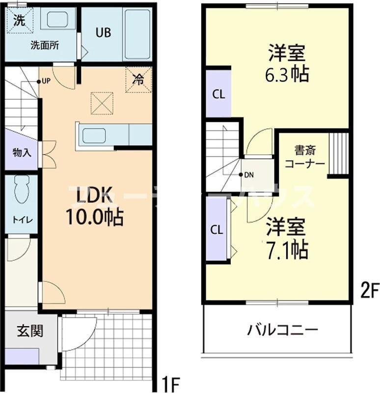 GRAND EST A(2LDK/1階)の間取り写真