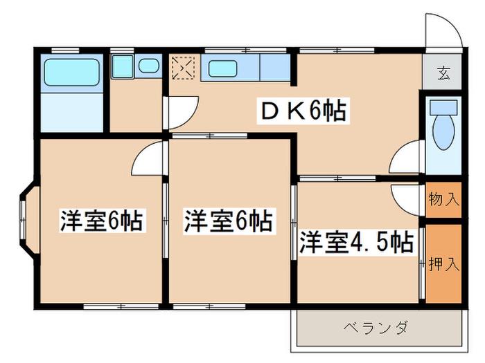 ステラハイツ(3DK/2階)の間取り写真