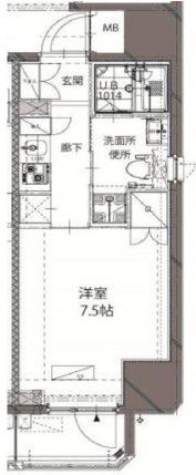 ベルジューレ神保町(1K/3階)の間取り写真