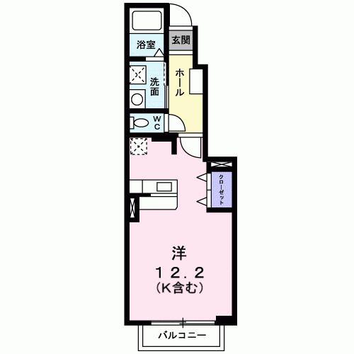 オリーブ(ワンルーム/1階)の間取り写真