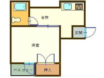 KBKスポーツ上町ビル(1K/5階)の間取り写真