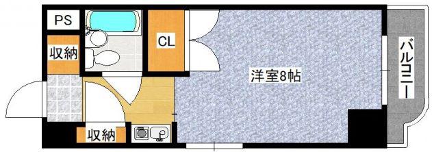 アルファ大供(1K/4階)の間取り写真