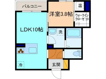 トリメストラーレ金沢(1LDK/1階)の間取り写真