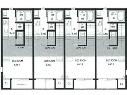 HIRORO多摩川(1K/2階)の間取り写真