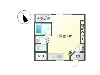 アーリーバードII(1K/2階)の間取り写真