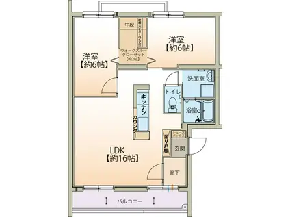 PRIME COURT KANI(2LDK/3階)の間取り写真