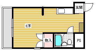 アーバンハイツ千田(1K/2階)の間取り写真
