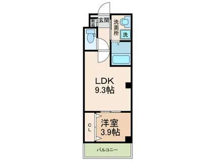 CALME(1LDK/6階)の間取り写真