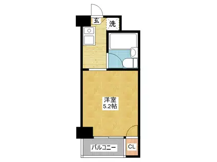 露橋ロイヤルハイツII(1K/2階)の間取り写真