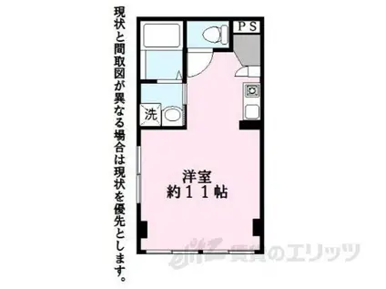 ラフェスタ彦根3(ワンルーム/1階)の間取り写真