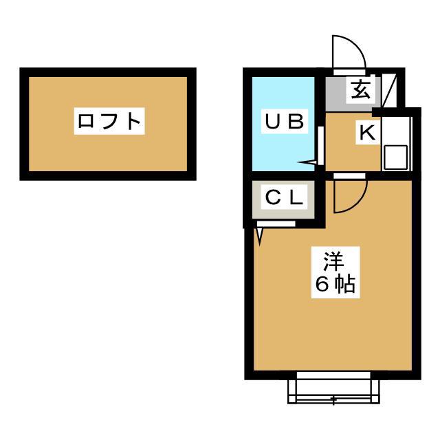 メゾン高橋B棟 (1K/2階)の間取り写真