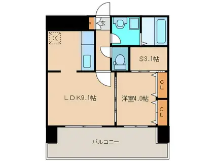ロイヤルステージ吉塚(1SLDK/3階)の間取り写真