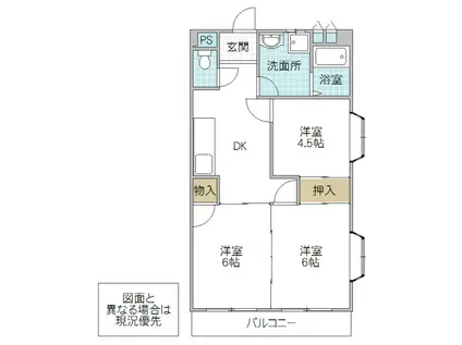 ハイツSTI B(3DK/2階)の間取り写真
