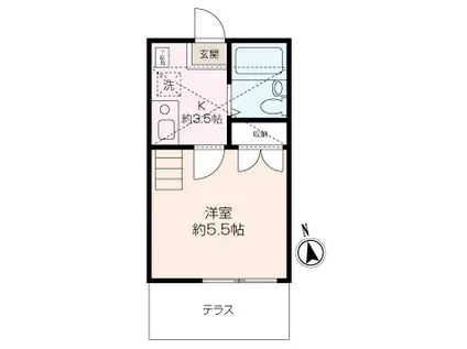 ヨーロピアン255洋光台(1K/1階)の間取り写真