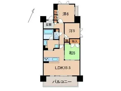 シャルマンフジスマート和歌山城公園(3LDK/13階)の間取り写真