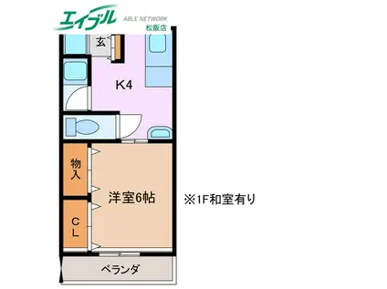 プチコーポ(1K/2階)の間取り写真