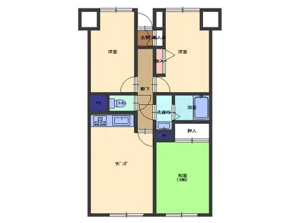 カンケン西藤マンション(3DK/8階)の間取り写真