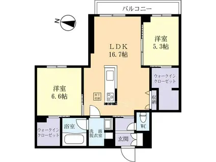 カーサレジーナ(2LDK/1階)の間取り写真