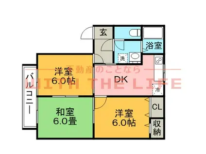 ディアスサカエ(3DK/2階)の間取り写真