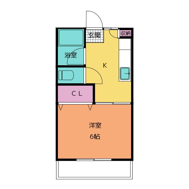 第2田辺コーポ(1K/2階)の間取り写真