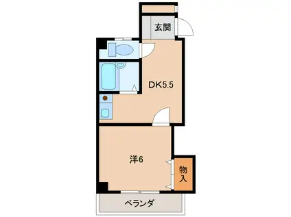 シティガーデン舟大工(1DK/5階)の間取り写真