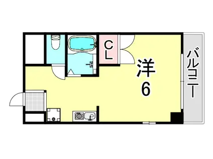 エンデバー武庫之荘(ワンルーム/3階)の間取り写真