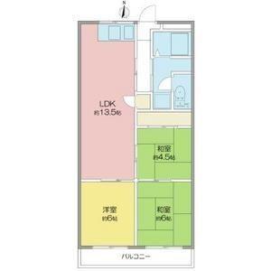 コーポかとう(3LDK/1階)の間取り写真