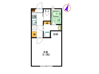 Bイースト 3 戸田(1K/1階)の間取り写真