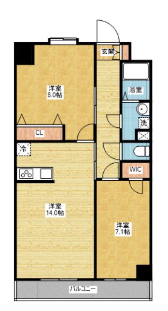 S-FORT鶴舞MARKS(2LDK/14階)の間取り写真