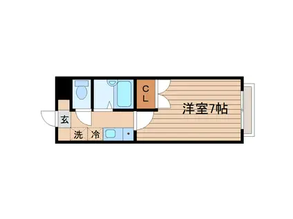 アイビーコート(1K/1階)の間取り写真