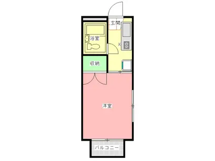 シャトレつかさA棟(1K/2階)の間取り写真