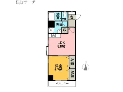 フローラル堀木(1LDK/5階)の間取り写真