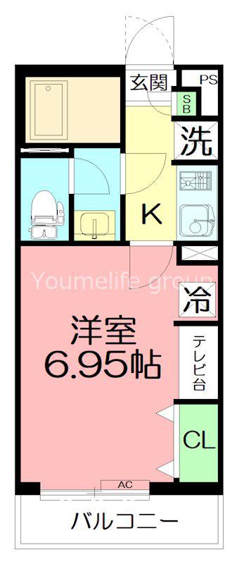グレイス長尾台(1K/1階)の間取り写真