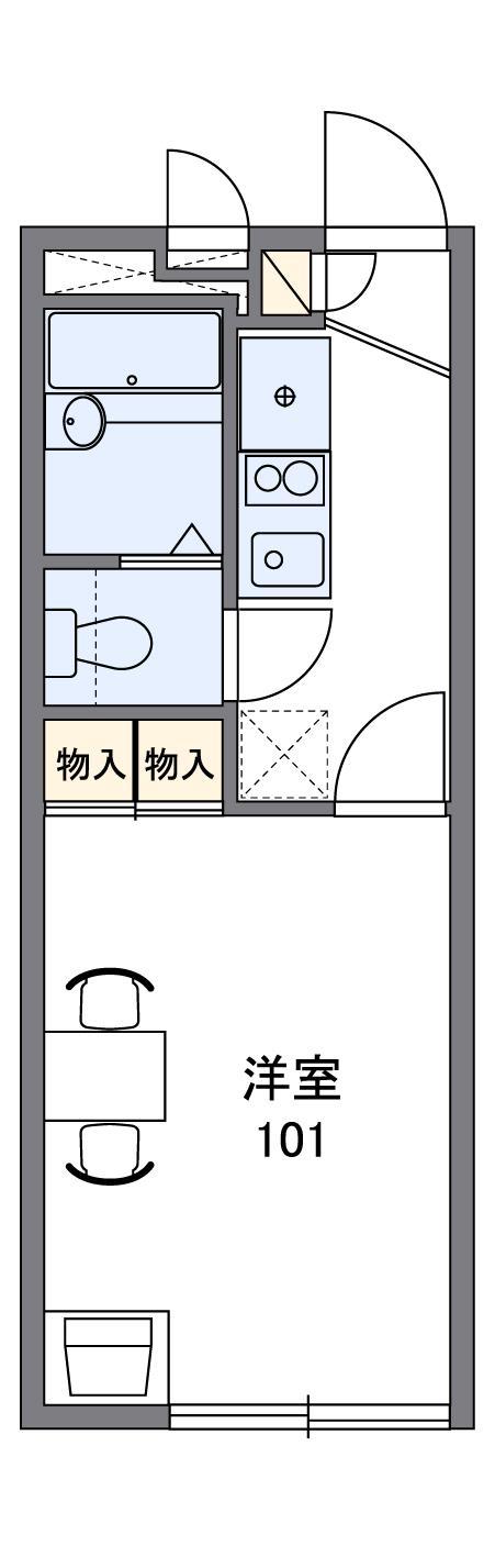 レオパレス中友5(1K/1階)の間取り写真