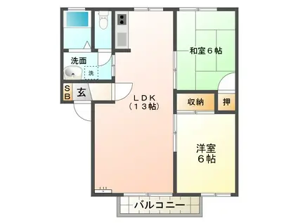 クレールパル(2LDK/2階)の間取り写真