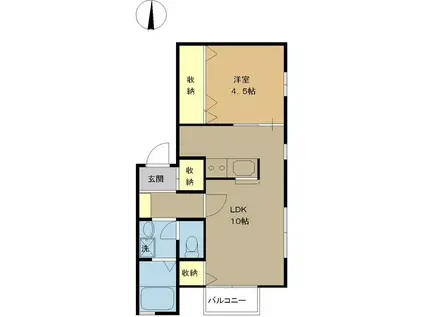 シエスタ(1LDK/1階)の間取り写真