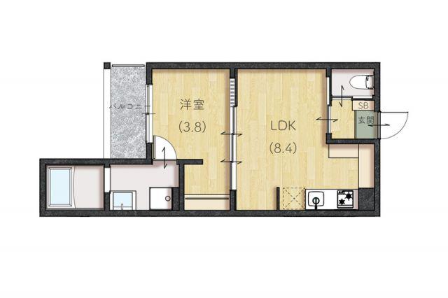 PLANO南蔵王(1LDK/3階)の間取り写真