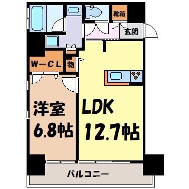 ファーストレジデンス栄(1LDK/7階)の間取り写真