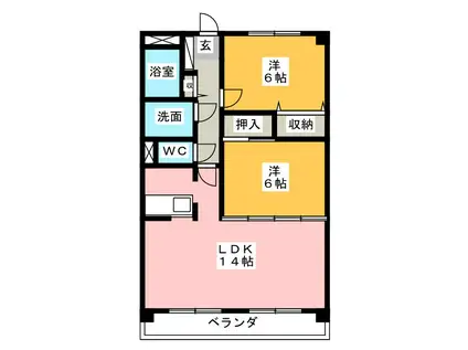 プレミール23(2LDK/2階)の間取り写真
