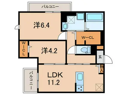 LA MAISON林崎(2LDK/3階)の間取り写真