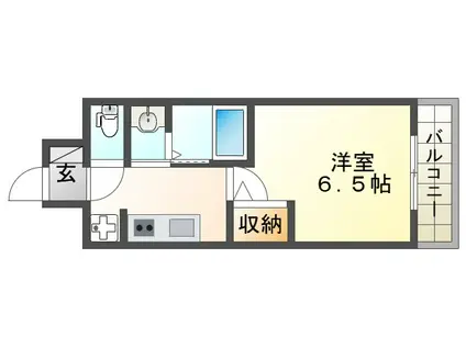 エステムコート神戸ステーションウィズ(1K/5階)の間取り写真