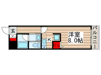 グリーンファーム(1K/2階)の間取り写真