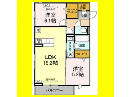 DCREST長沼3丁目(2LDK/1階)の間取り写真