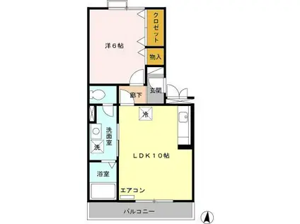 ヴィラ・ラフィーネ(1LDK/3階)の間取り写真