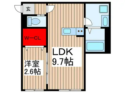 KEIAI RESIDENCE 蒲生(1LDK/2階)の間取り写真