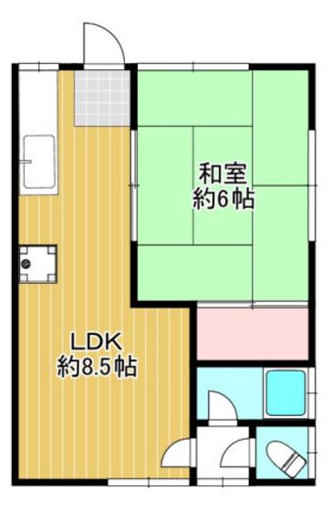 中井コーポB(1LDK/1階)の間取り写真